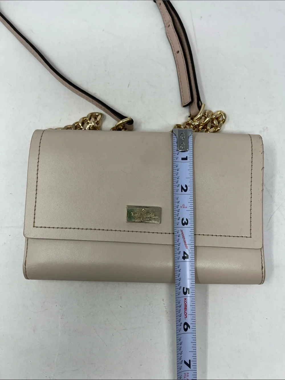 KATE SPADE NEW YORK BLUSH COLOR COW LEATHER WITH ROYAL BLUE INSIDE WALLET BAG